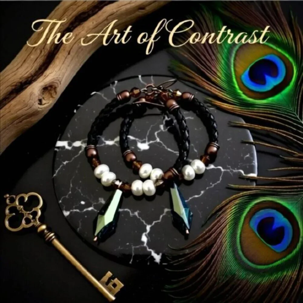 SEXY!!! Boho Hoop Earrings w. Leather, Crystals & Pearls - Total KickA$$ Hoops!